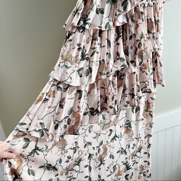 NWT Minkpink • Wild Leopard‎ Ruffle Midi Dress in Pink, Size Small - Picture 13 of 16